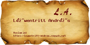 Löwentritt András névjegykártya